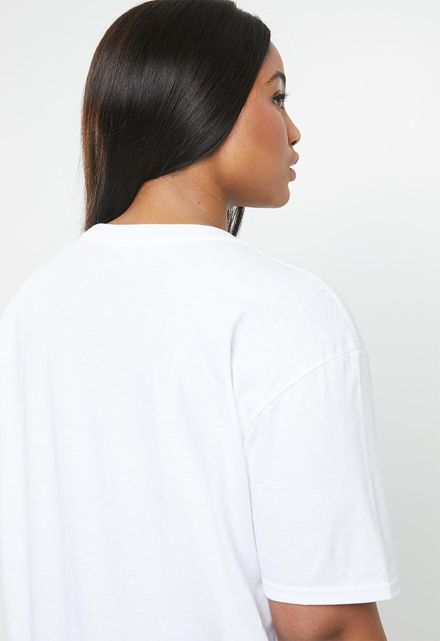 Missguided - Curve oversized T-shirt bad habits - white