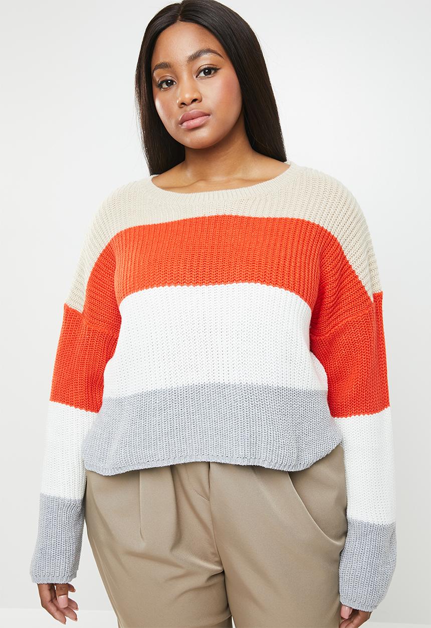 Missguided - Curve crew neck stripe jumper - multi