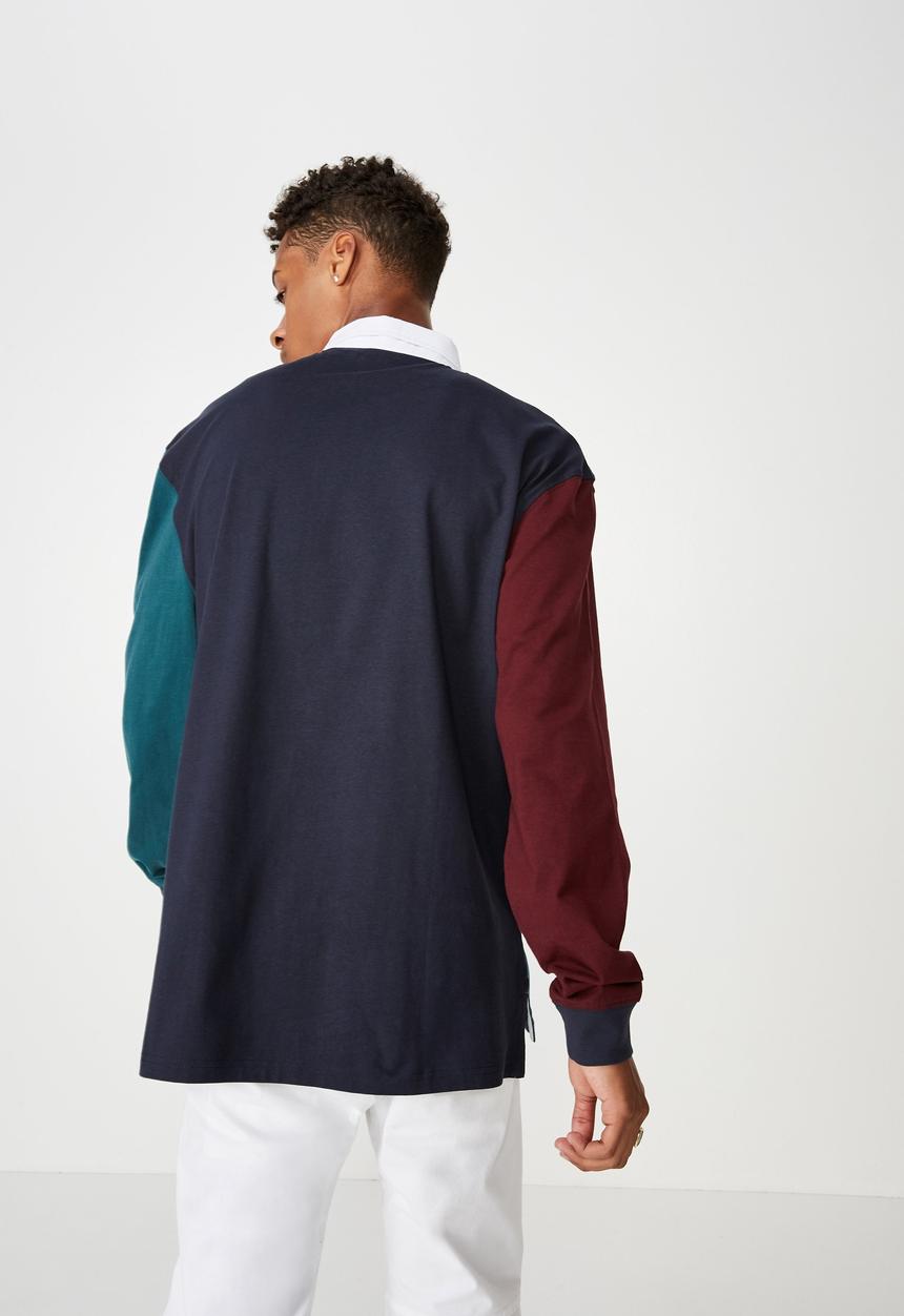 Cotton On - Rugby long sleeve polo - multi 
