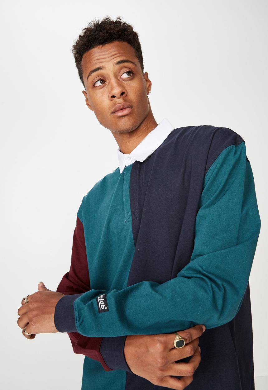 Cotton On - Rugby long sleeve polo - multi 