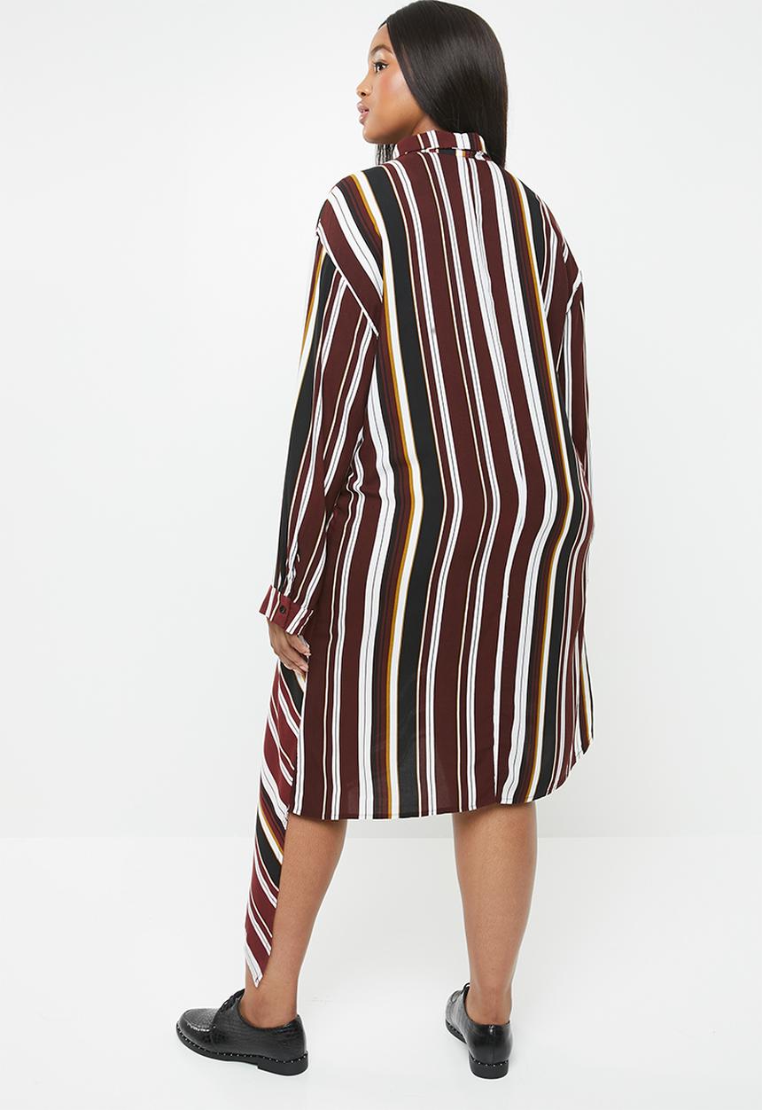 Superbalist - Asymmetrical shirt dress - stripe