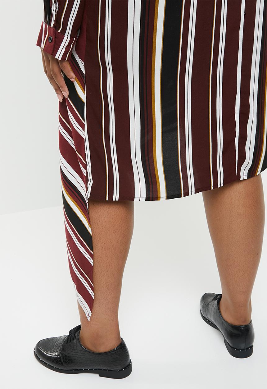 Superbalist - Asymmetrical shirt dress - stripe
