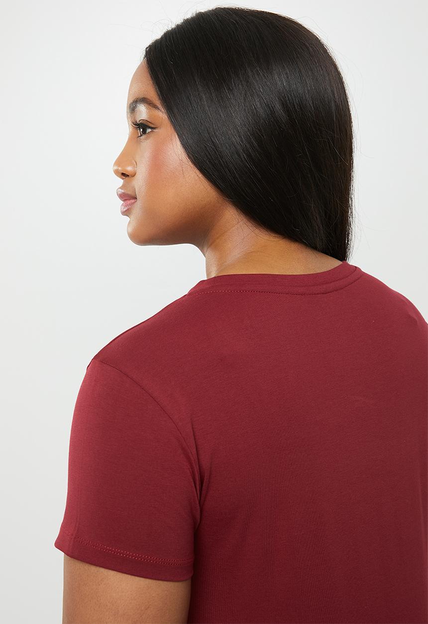 POLO - Plus size allie pony stretch tee - burgundy