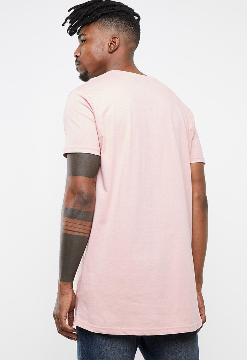 Brave Soul - Harrele longer length tee - pink