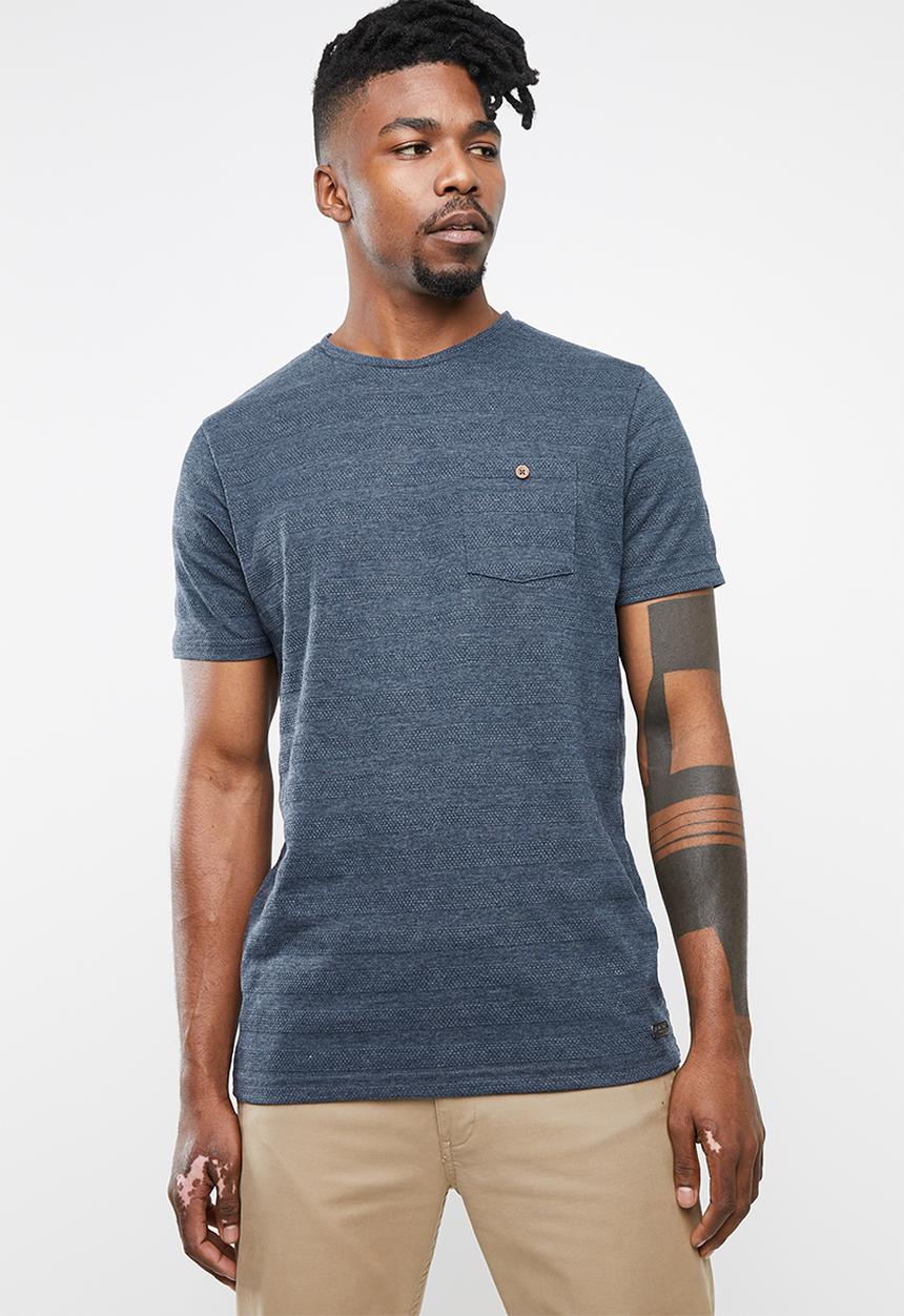 Brave Soul - Jeremy crew neck tee - blue 