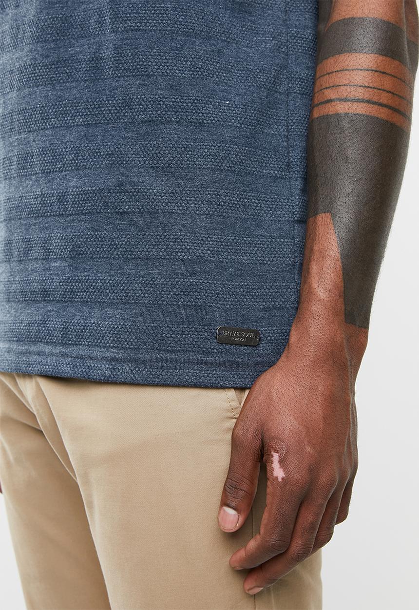 Brave Soul - Jeremy crew neck tee - blue 