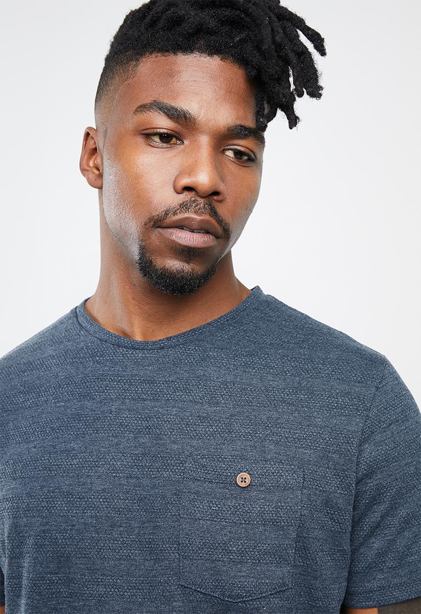 Brave Soul - Jeremy crew neck tee - blue 