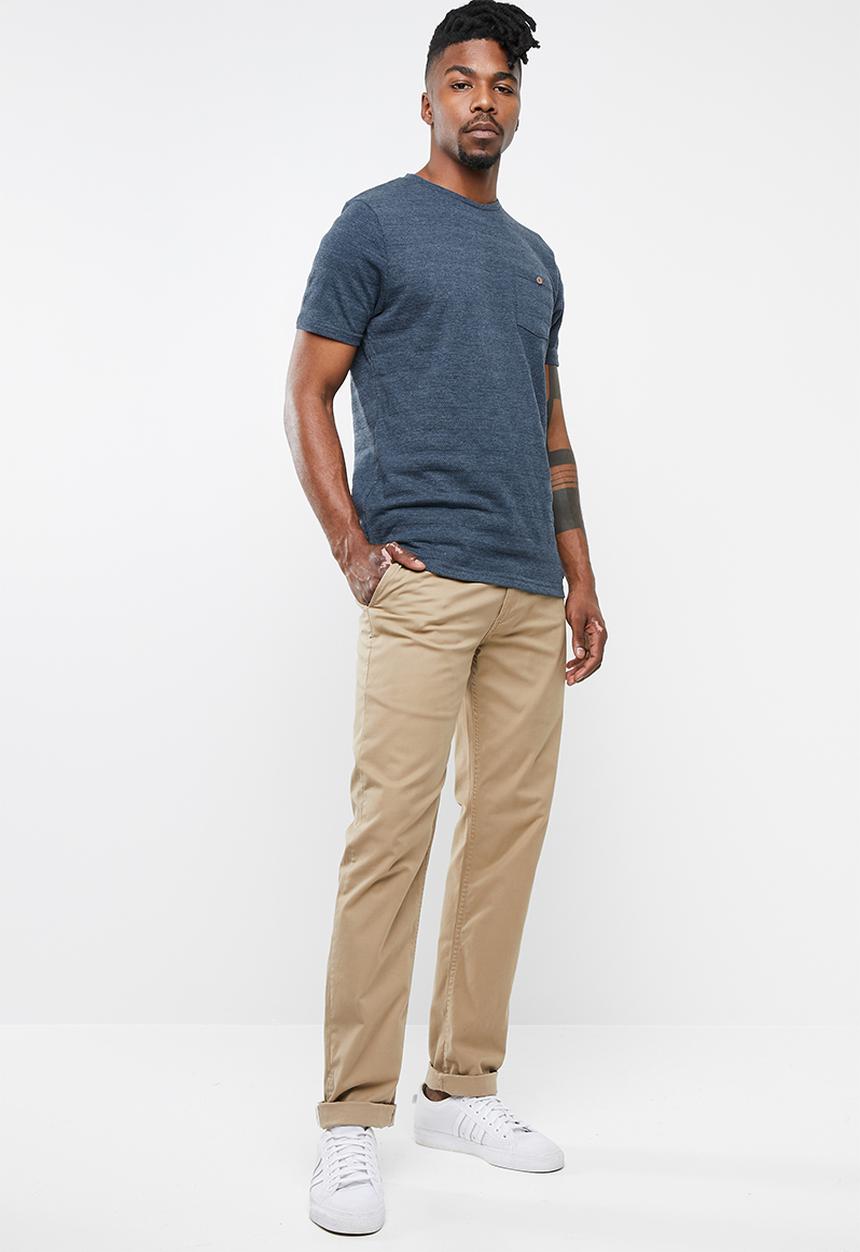Brave Soul - Jeremy crew neck tee - blue 