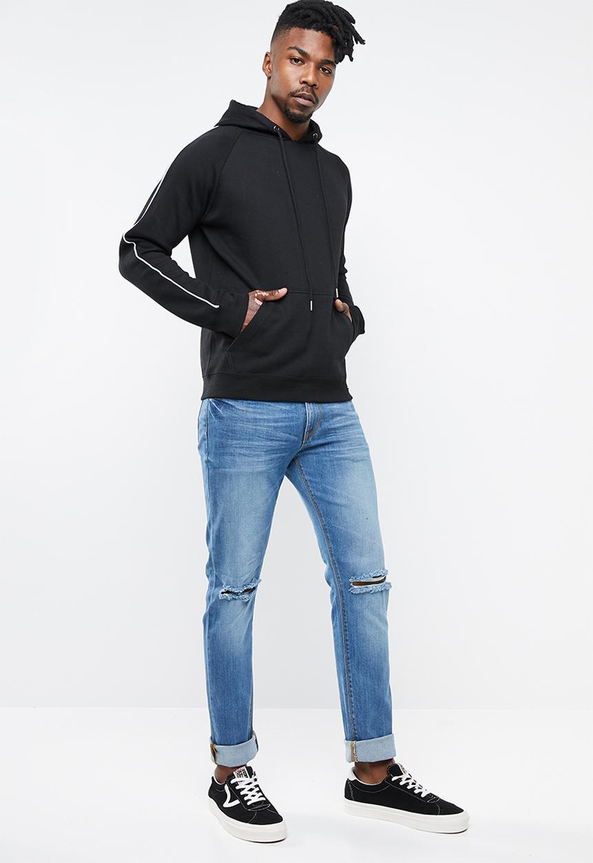 Brave Soul - Stigma hoodie - black & white 