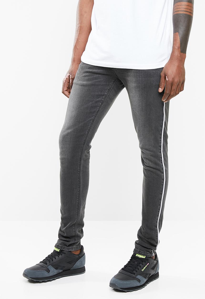 Superbalist - Skinny side stripe jeans - black