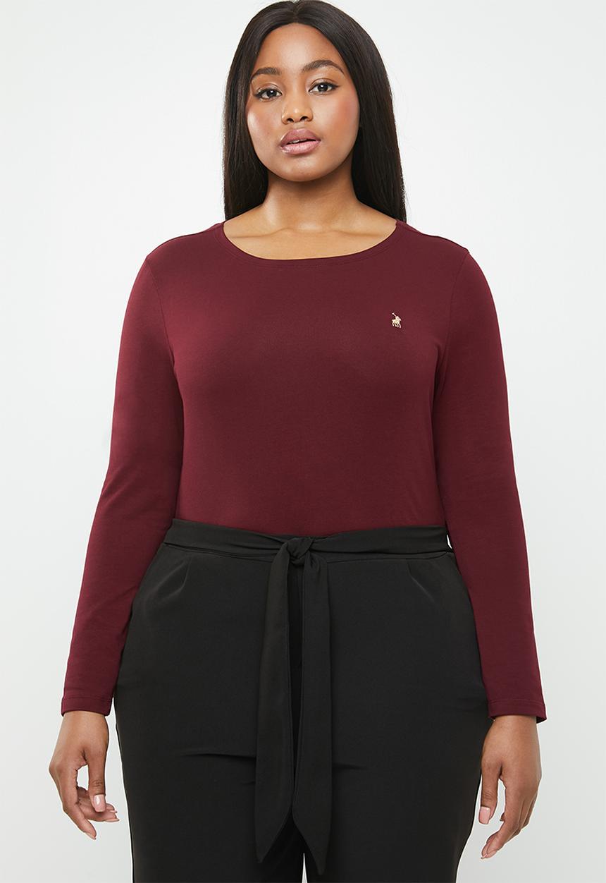 POLO - Plus size emily pony tee - burgundy