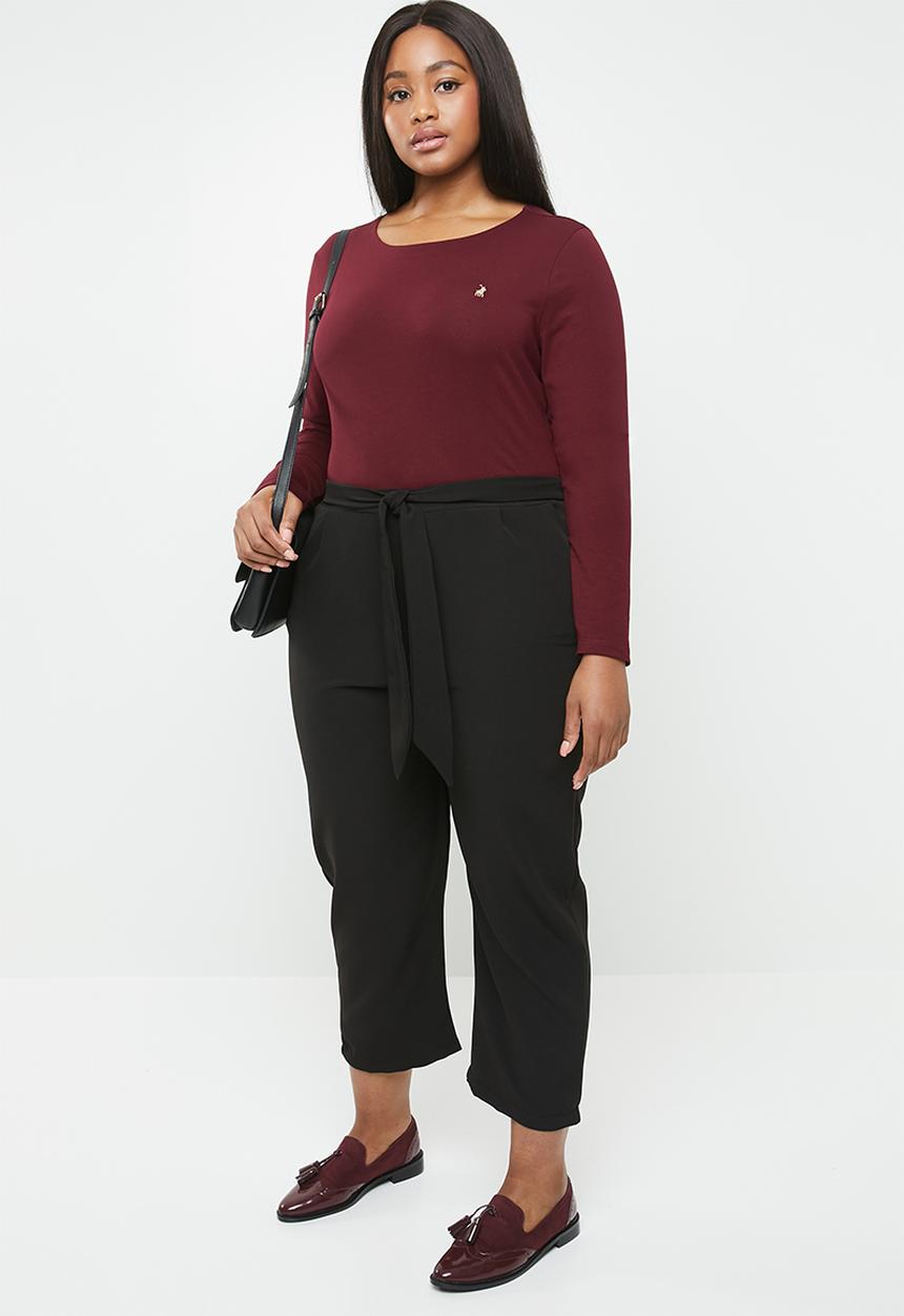 POLO - Plus size emily pony tee - burgundy