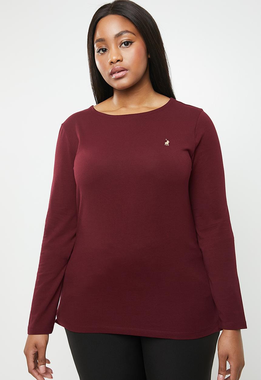 POLO - Plus size emily pony tee - burgundy