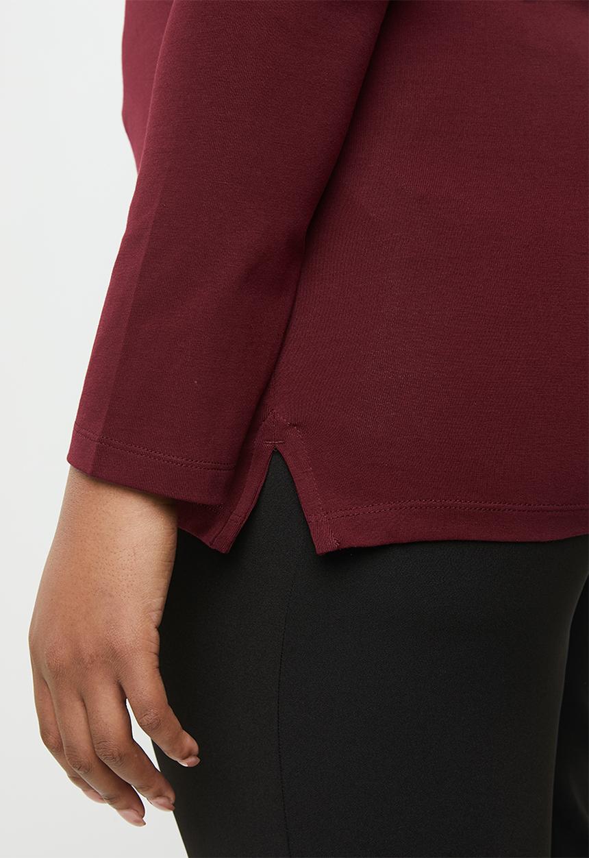 POLO - Plus size emily pony tee - burgundy