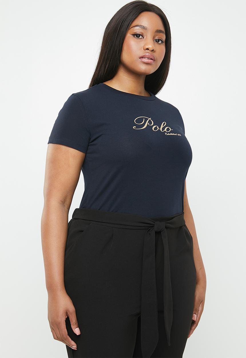 POLO - Plus size blaire short sleeve printed tee - navy
