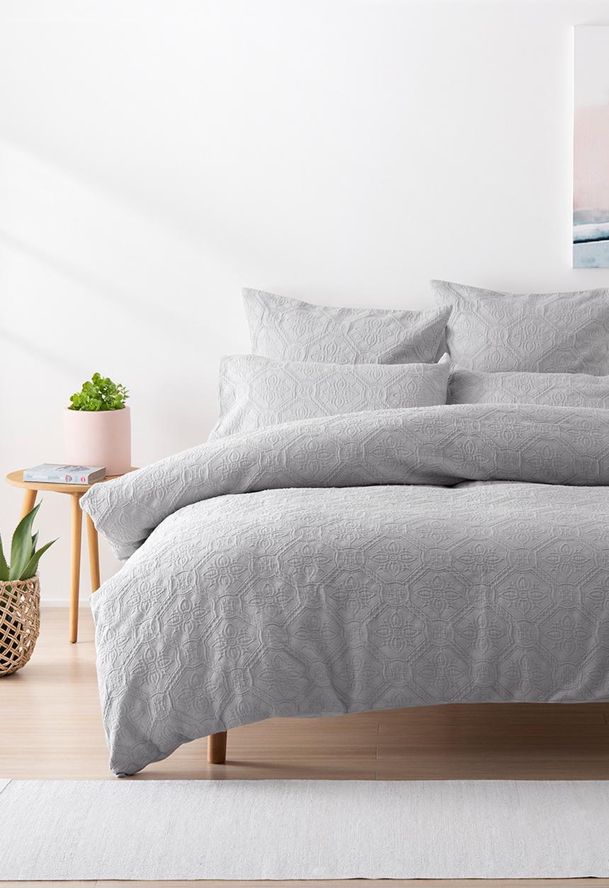 Linen House - Arabella duvet cover set - silver grey