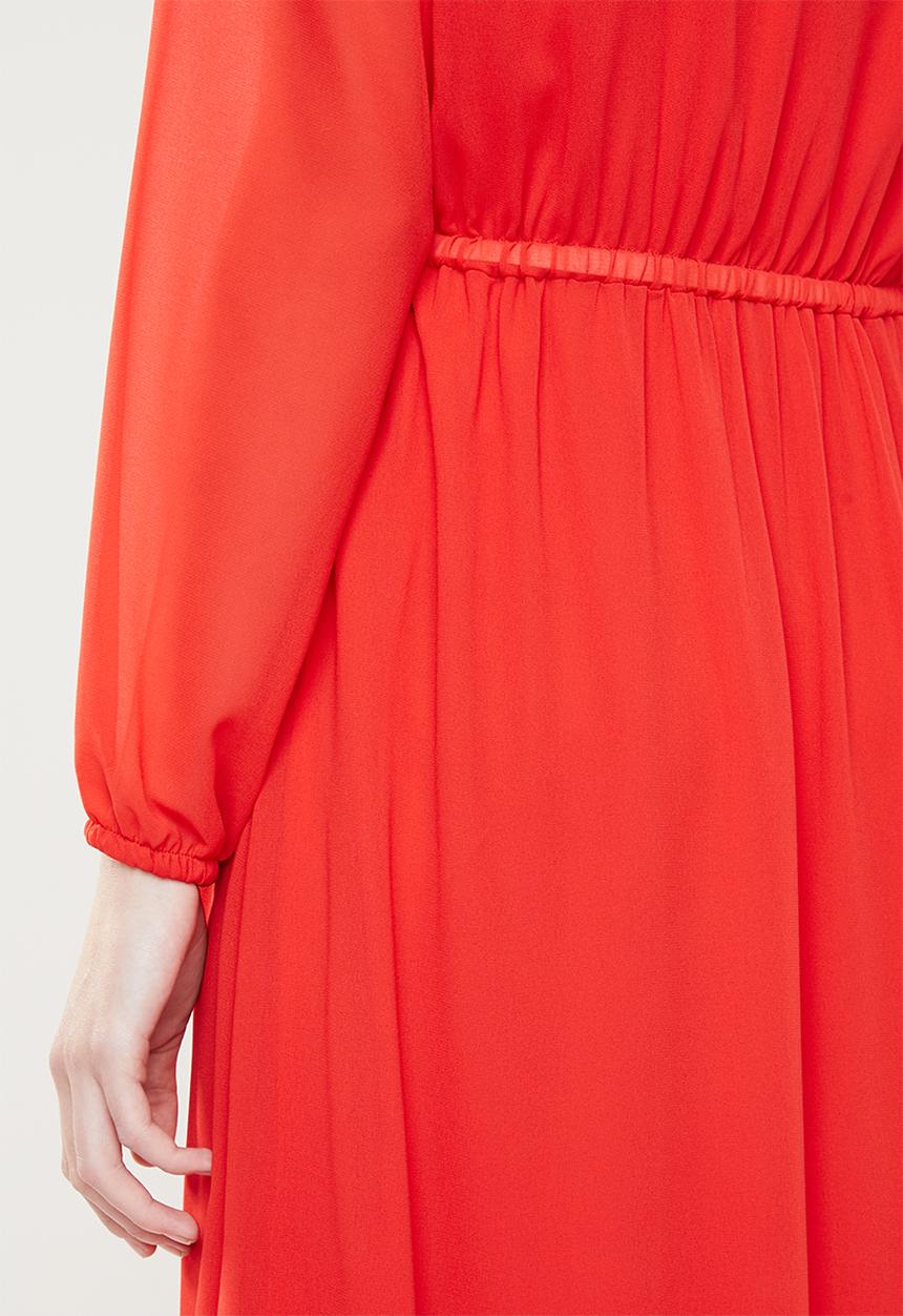 ONLY - Star maxi chiffon dress - orange 