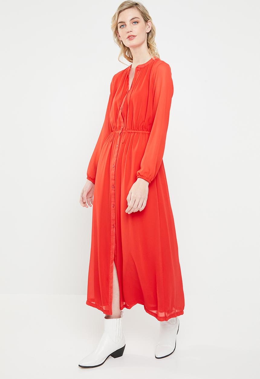 ONLY - Star maxi chiffon dress - orange 