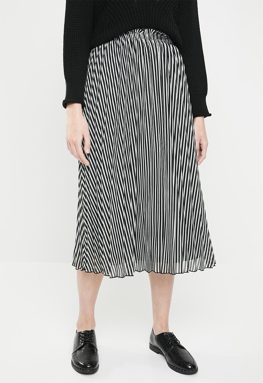 ONLY - Paige life above calf skirt - black & white