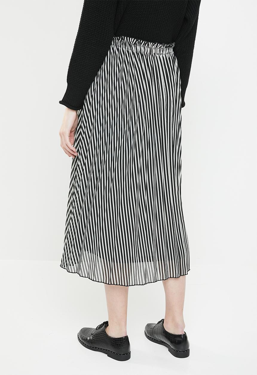 ONLY - Paige life above calf skirt - black & white