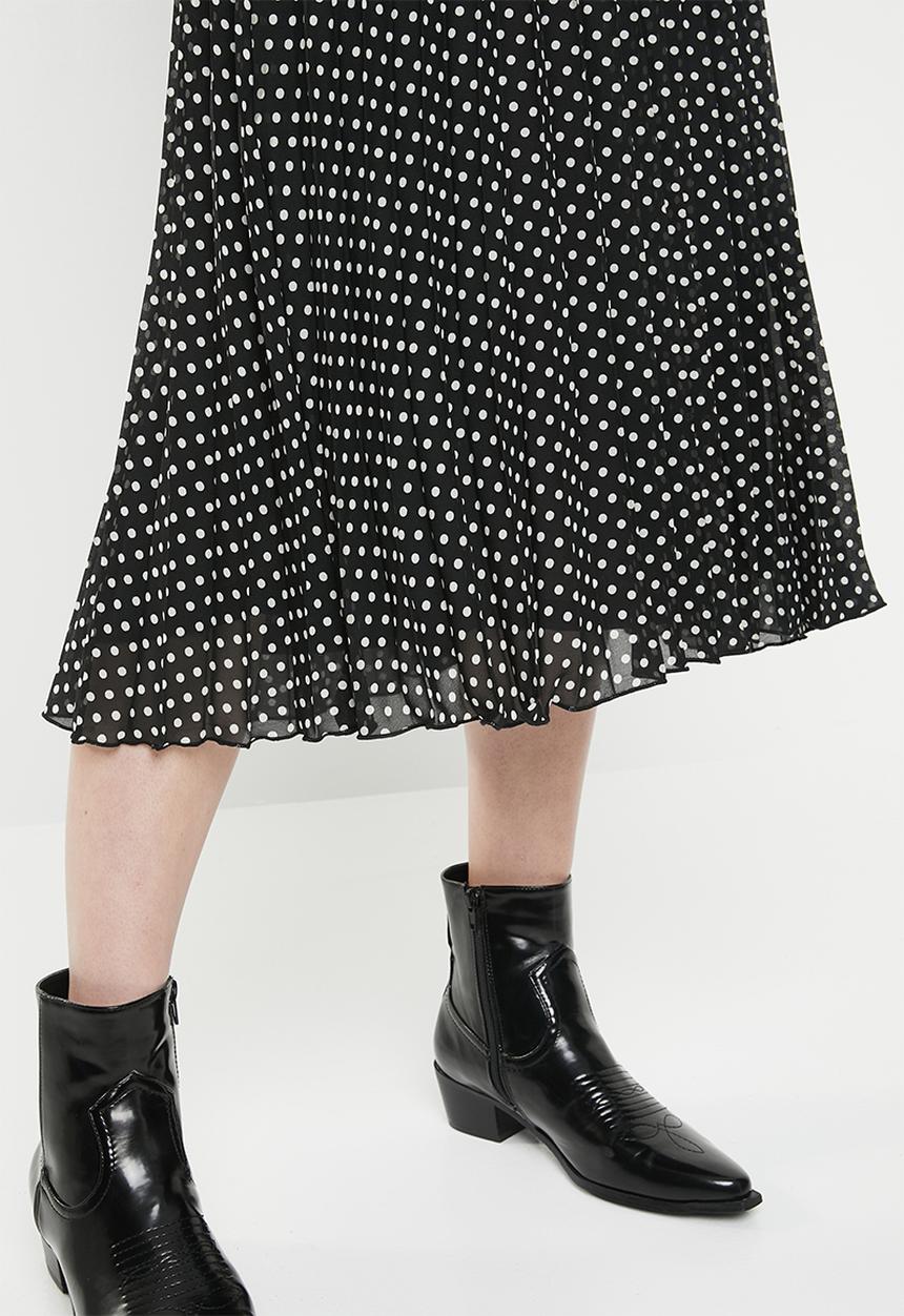 ONLY - Paige life above calf skirt - black & white 