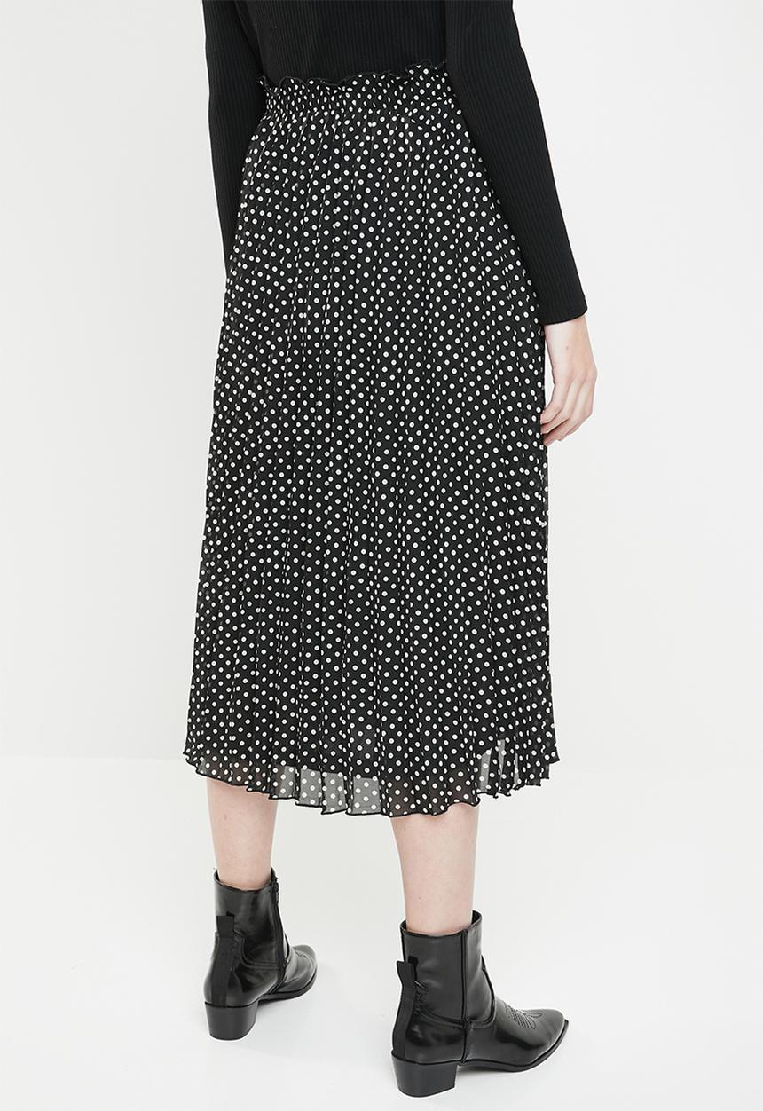 ONLY - Paige life above calf skirt - black & white 