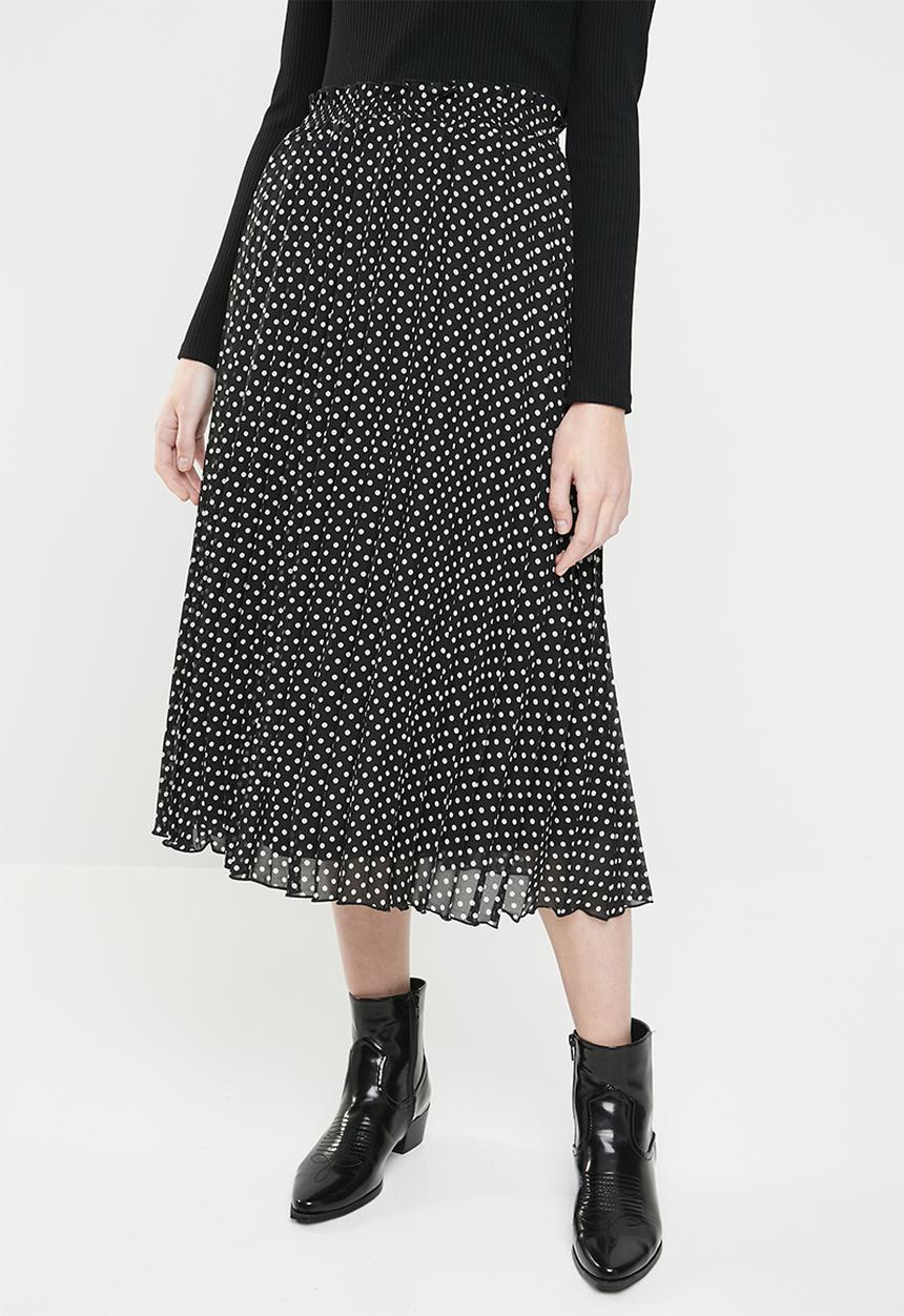 ONLY - Paige life above calf skirt - black & white 
