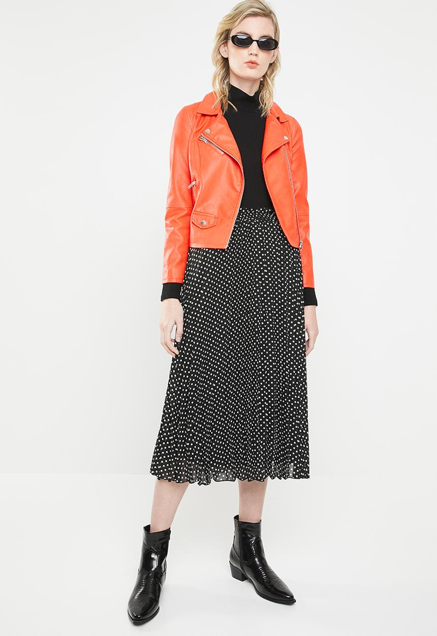 ONLY - Paige life above calf skirt - black & white 