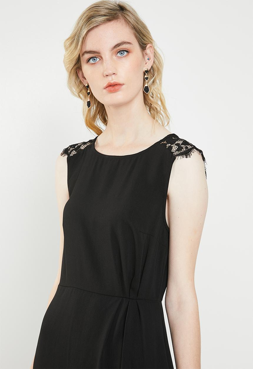Vero Moda - Lissa lace cap sleeve dress - black