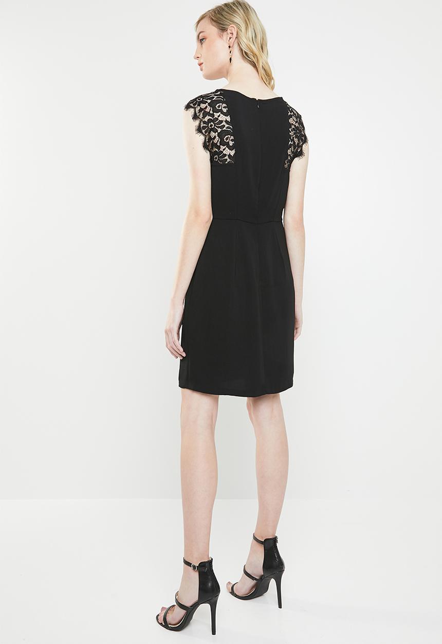 Vero Moda - Lissa lace cap sleeve dress - black