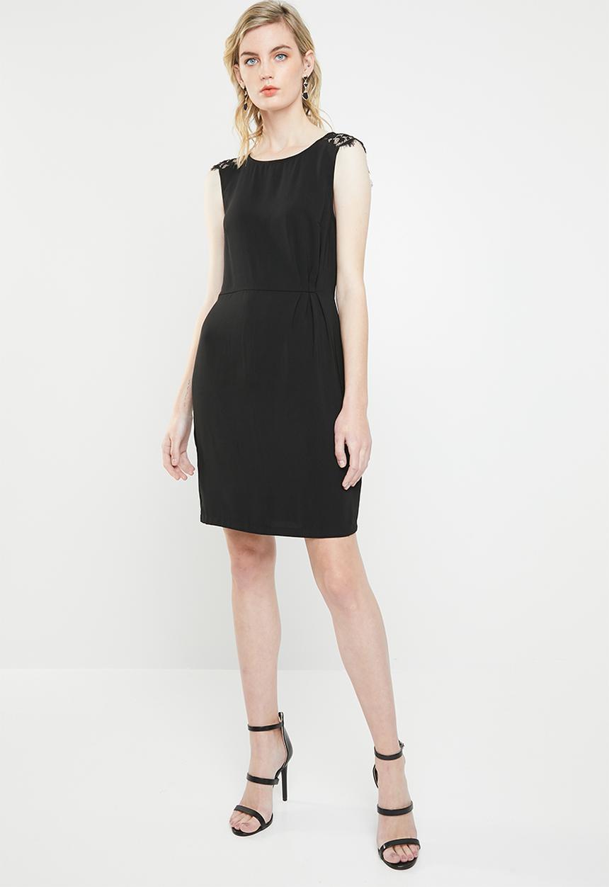 Vero Moda - Lissa lace cap sleeve dress - black