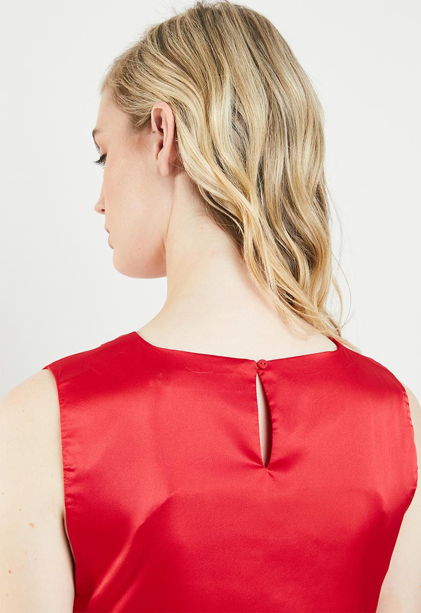 Vero Moda - Lush sleeveless bow top - red