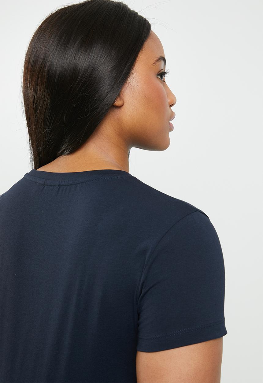 POLO - Plus size blaire short sleeve printed tee - navy