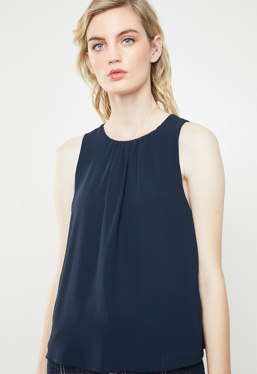 Jacqueline de Yong - Abigail sleeveless top - navy