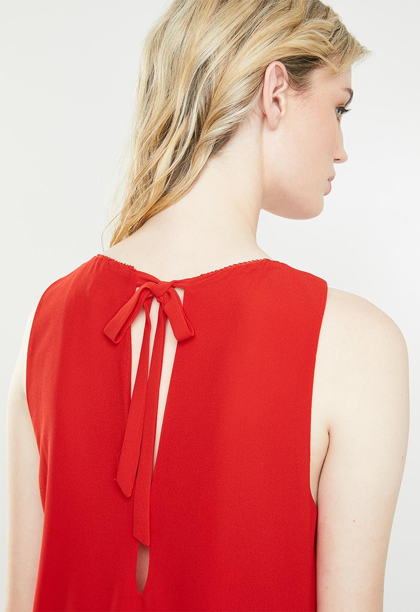 Jacqueline de Yong - Abigail sleeveless top - red