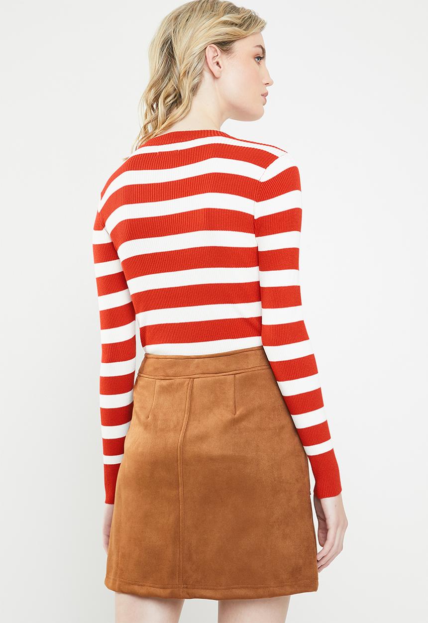 Jacqueline de Yong - Aspen treats stripe jersey - red