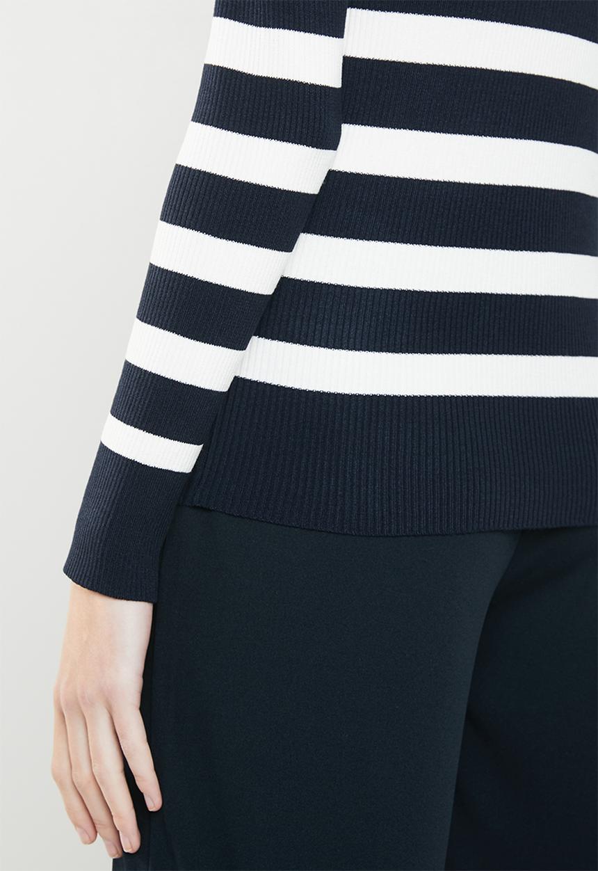 Jacqueline de Yong - Aspen treats stripe jersey - navy & white