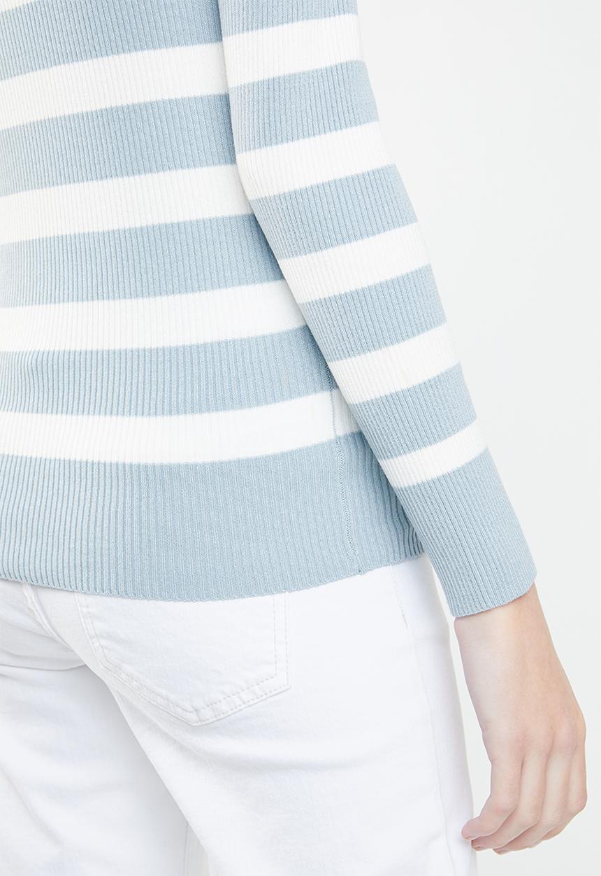 Jacqueline de Yong - Aspen treats stripe jersey - cream & blue