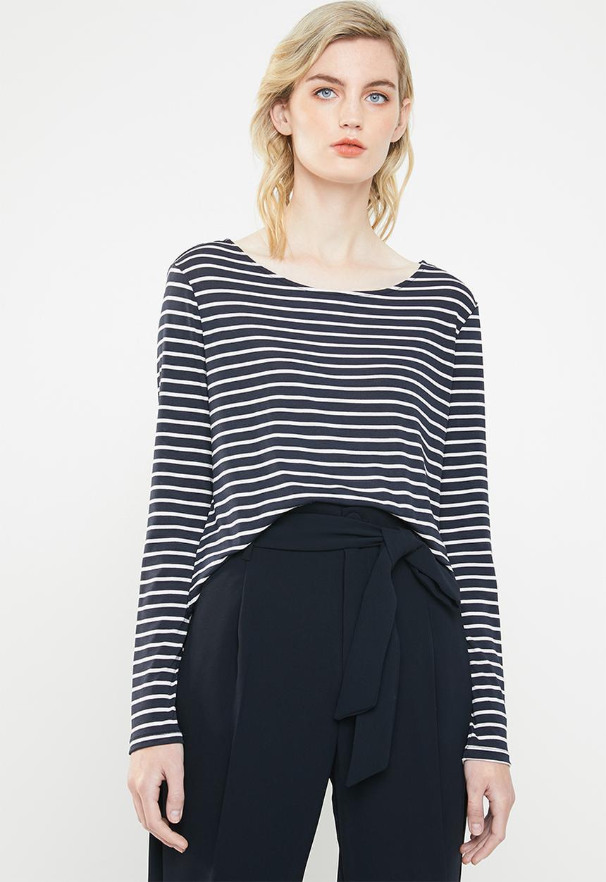 Jacqueline de Yong - Nola stripe top - navy & white