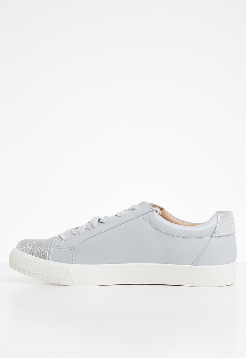 ONLY - Skye glitter toe cap sneaker - grey