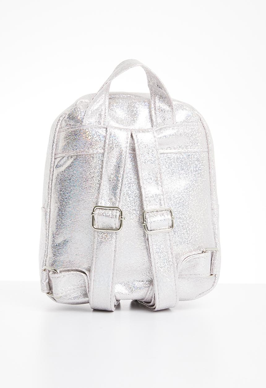 Pop Candy - Girls backpack with front zip - silver