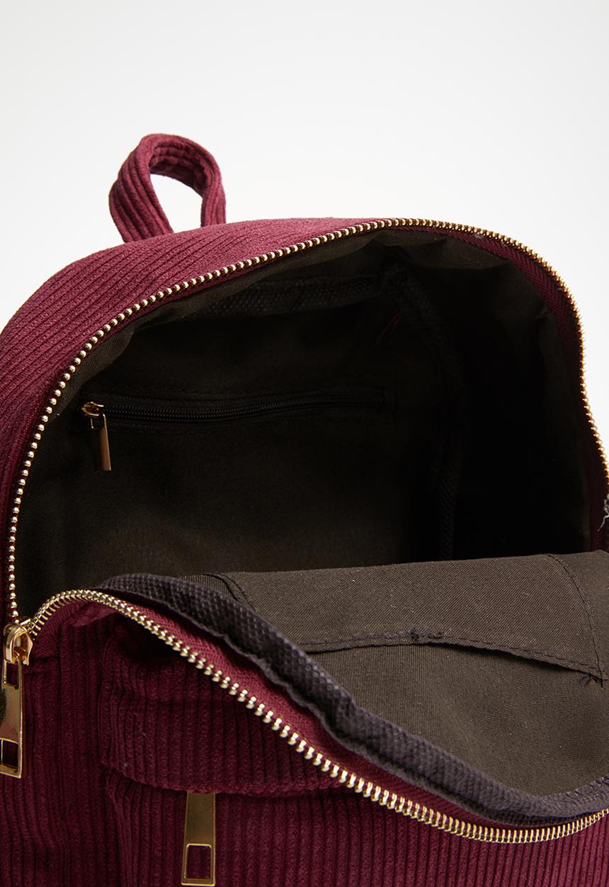 Pop Candy - Corduroy backpack - burgundy