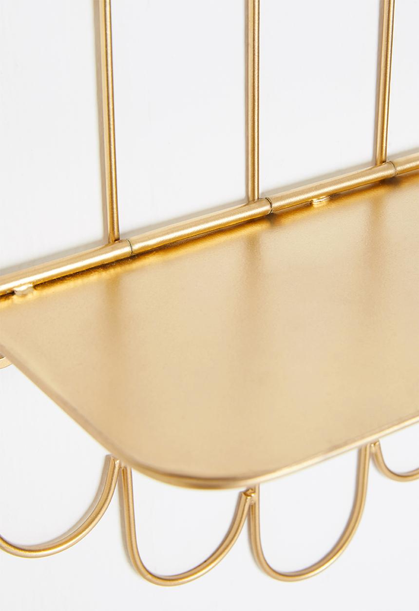 Sixth Floor - Gill rounded shelf - gold