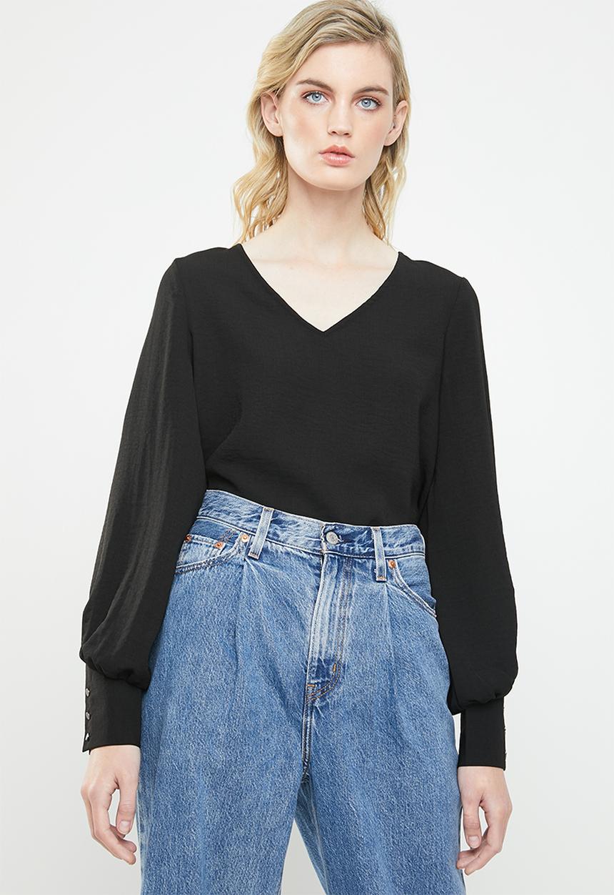 Vero Moda - Gullan balloon sleeve blouse - black
