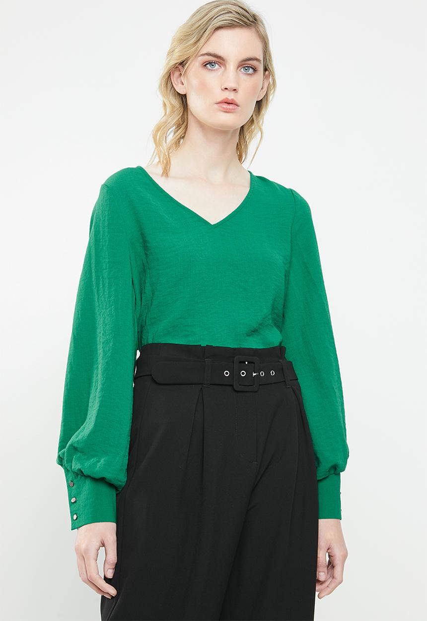 Vero Moda - Gullan balloon sleeve blouse - green