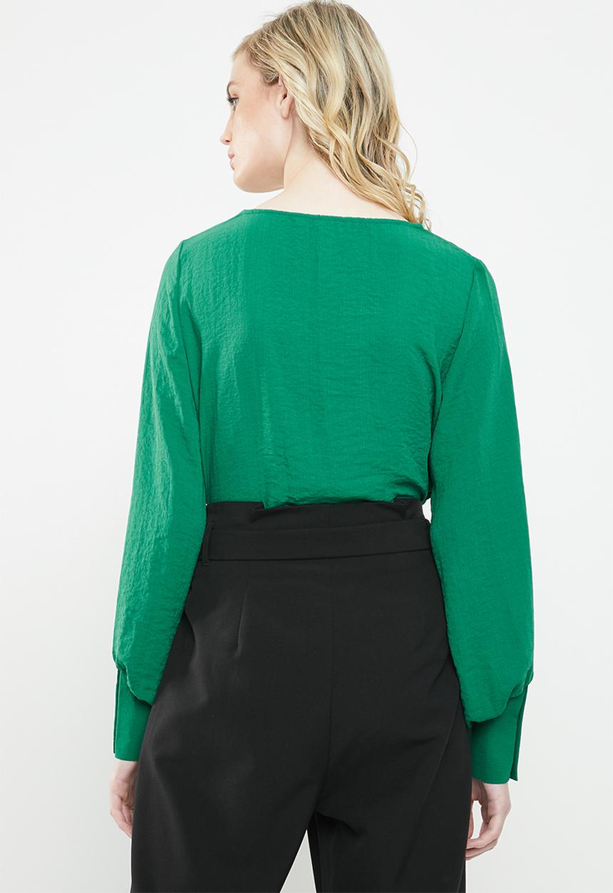Vero Moda - Gullan balloon sleeve blouse - green