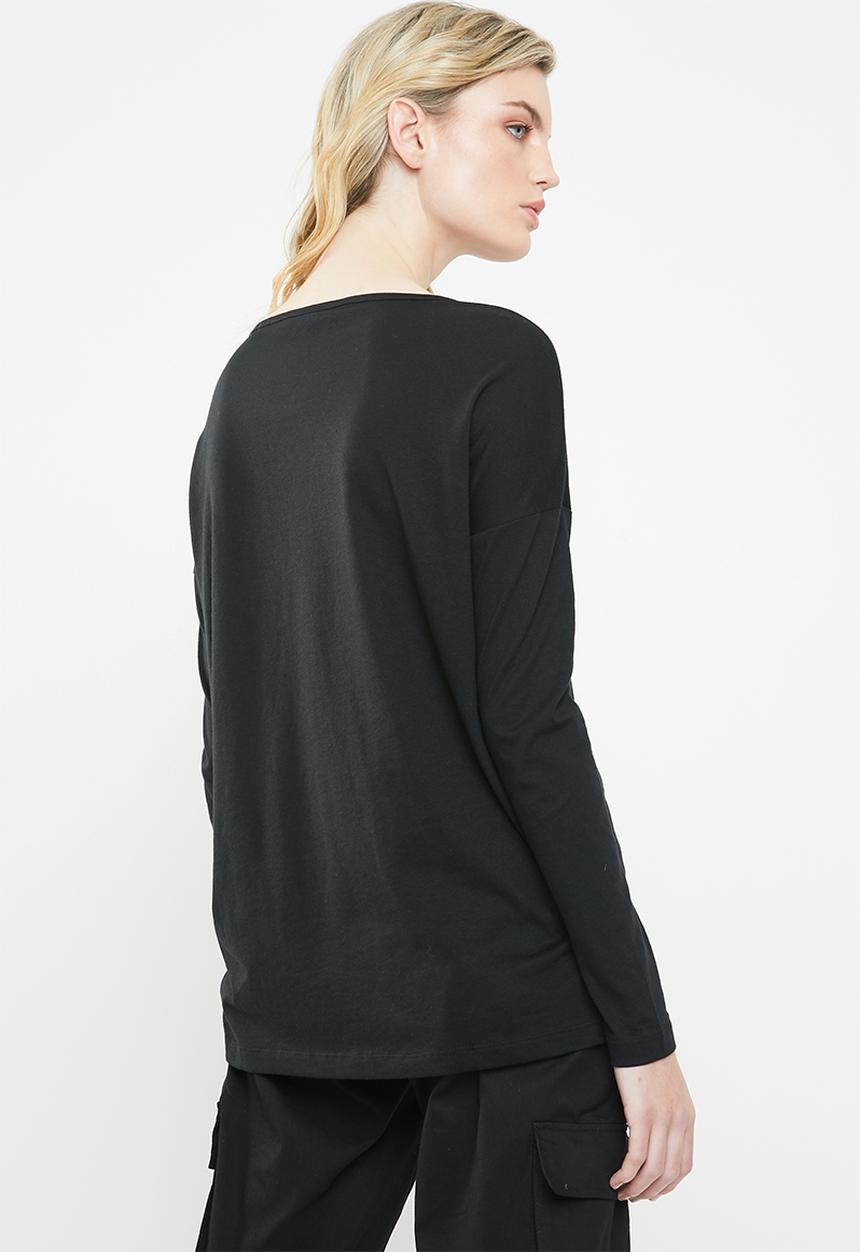 Vero Moda - Malle embellished jersey top - black