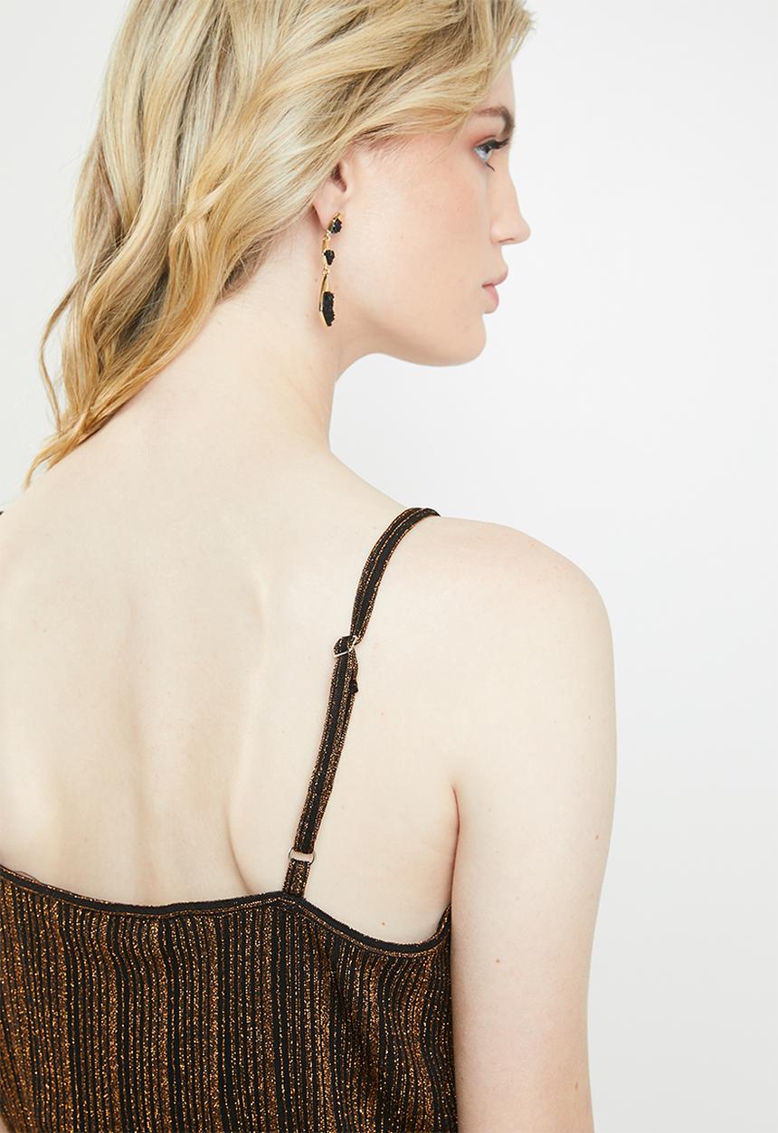 Vero Moda - Wiona cami strap jumpsuit - gold & black 