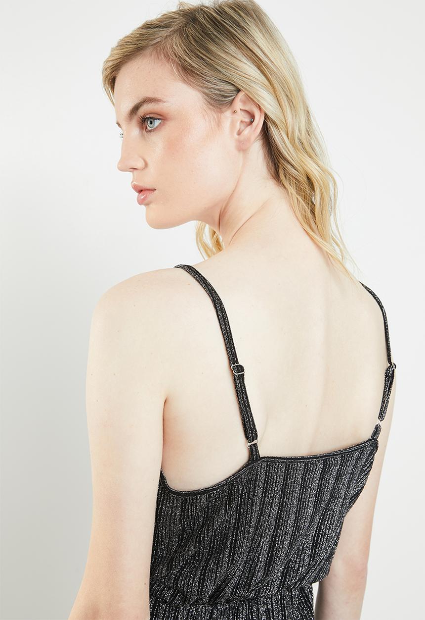 Vero Moda - Wiona cami strap jumpsuit - silver & black 