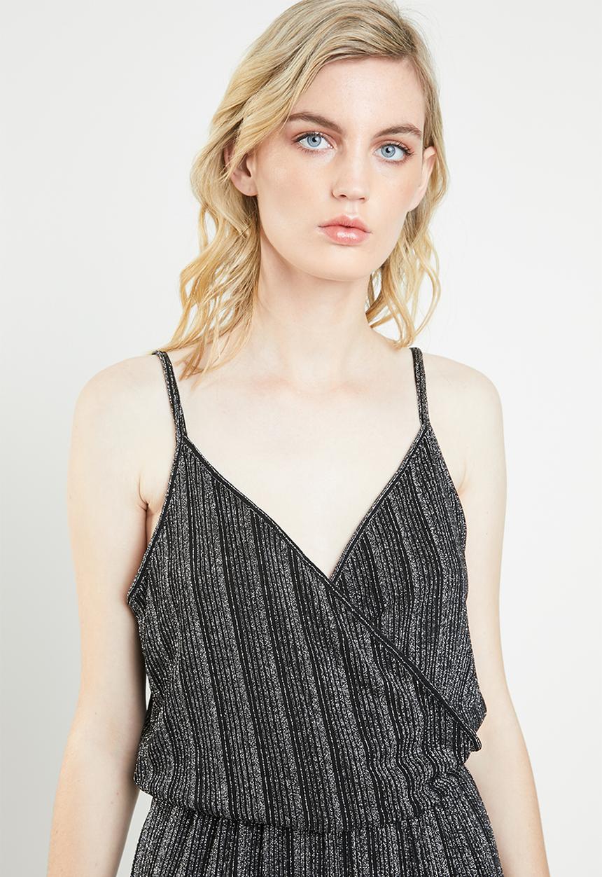Vero Moda - Wiona cami strap jumpsuit - silver & black 
